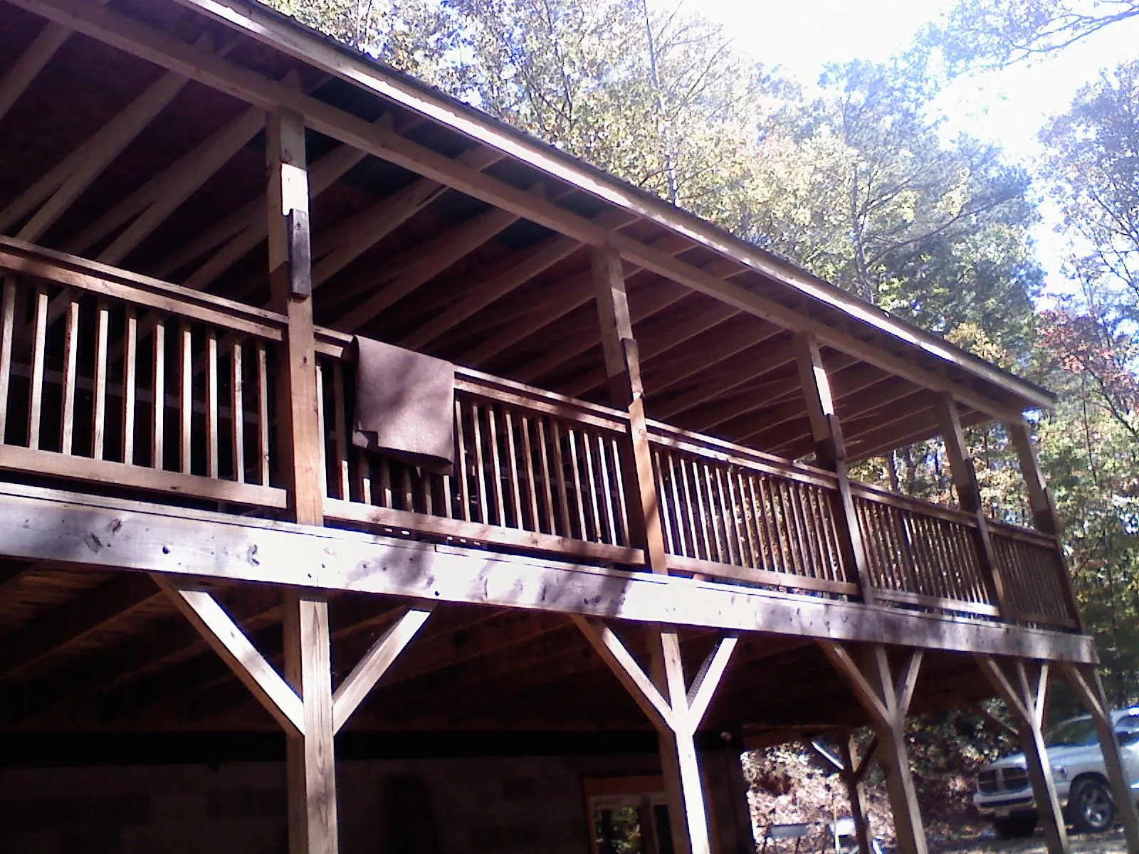 Timber framing under a new elevated porch and deck — Roof Leak Repair in Andreas by Roofing Brothers